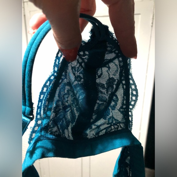 Teal Lace Semi-sheer Bralette - Picture 8 of 10